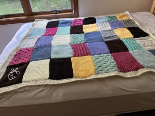 A comfort quilt created for FJC members recovering from illness.